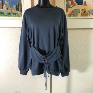 New Lush Corset Pullover Sweater Top Size Large